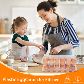 GRRONZEE clear, stackable egg holder allows quick counts and space-saving organization.