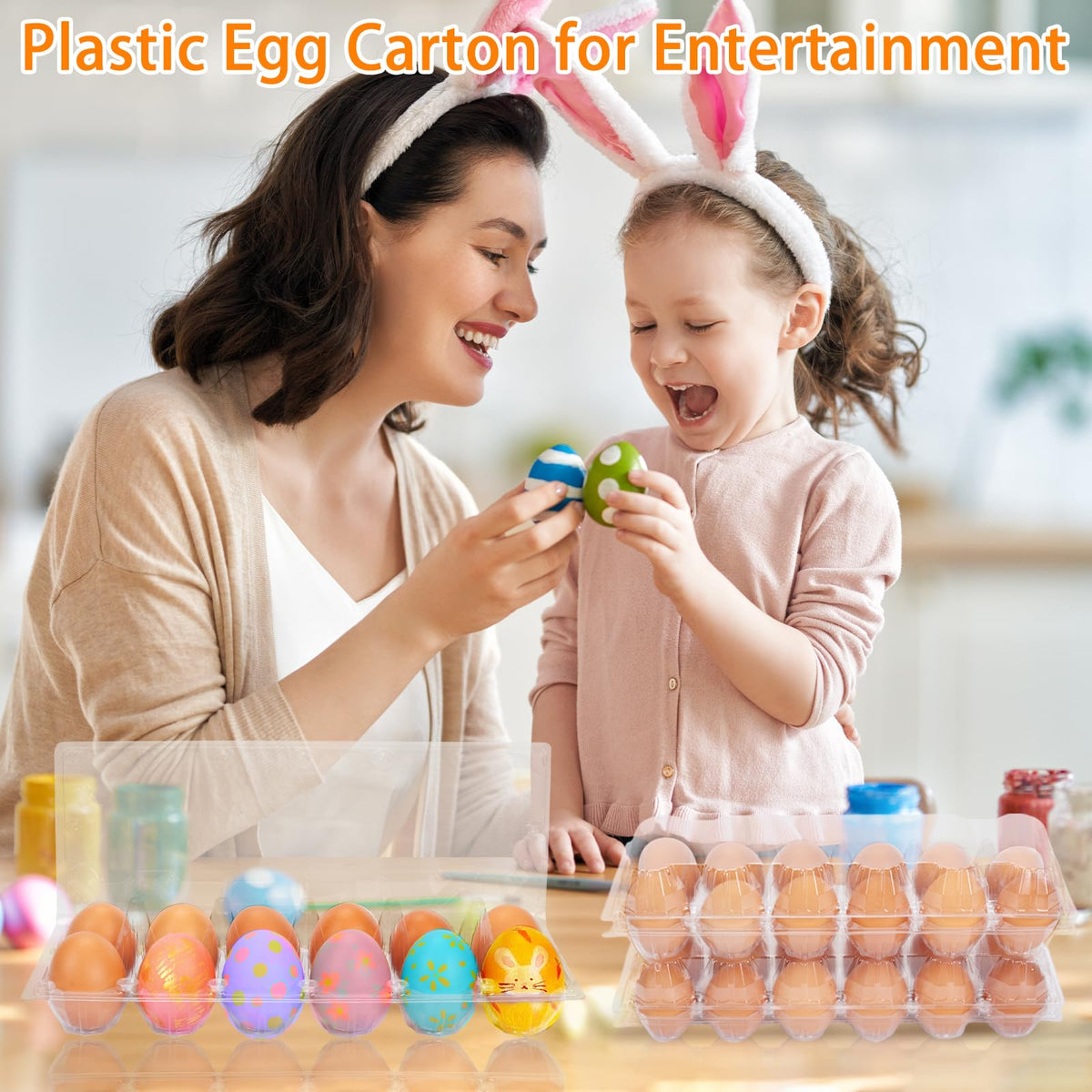 GRRONZEE egg tray holders in a 2x6 grid enable neat storage and eye-catching market displays.