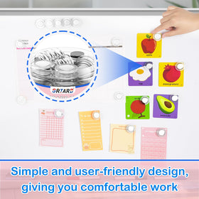 Grtard white magnets for memos on metal surfaces—easy removal.