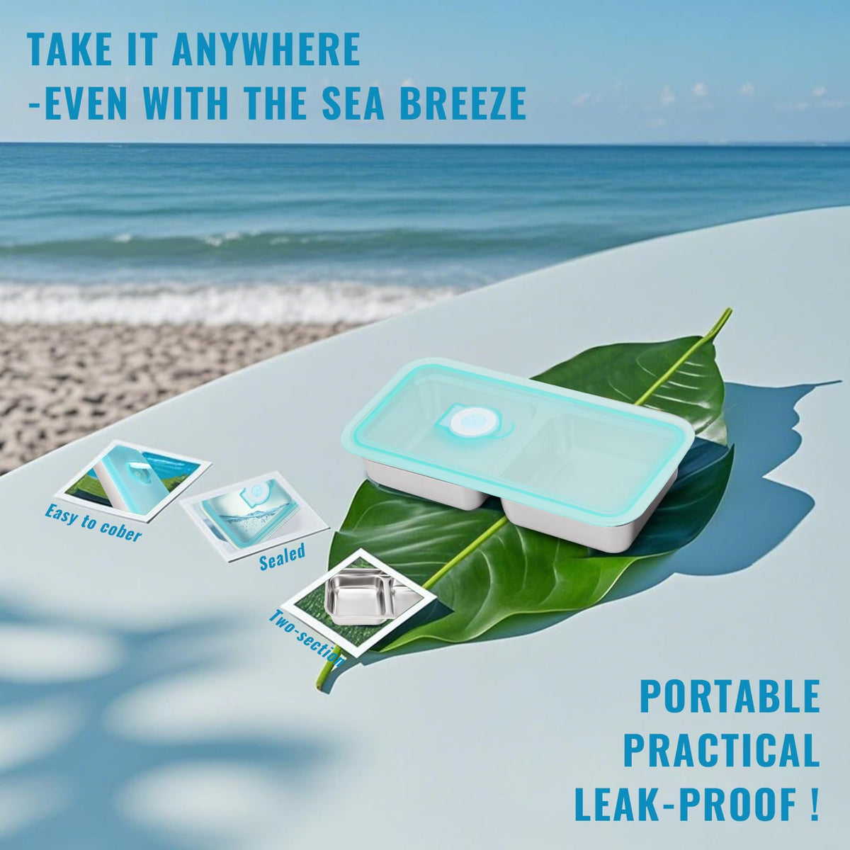 Grueoath stainless steel snack container highlighting durable, eco-friendly material.