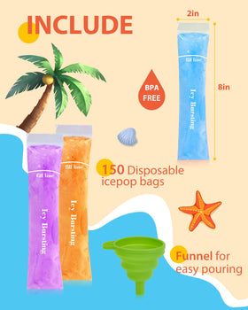 Grvntot BPA-free popsicle bags with zip seals ideal for camping and picnics