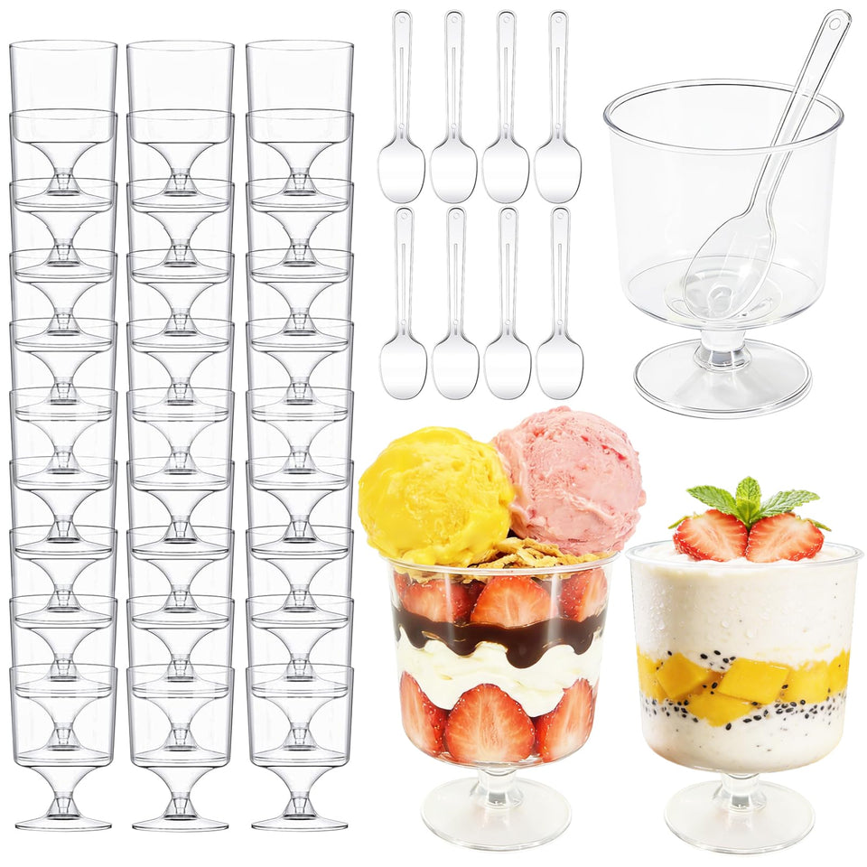 GRWJHUM 120-pack parfait cups with spoons for party desserts