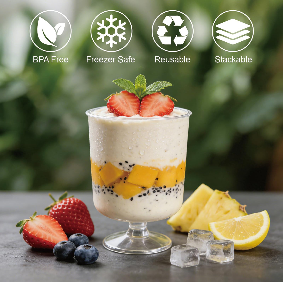 GRWJHUM crystal-clear 5 oz dessert cups showcasing treats