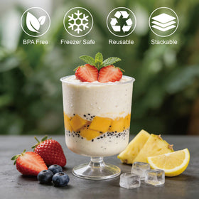 GRWJHUM crystal-clear 5 oz dessert cups showcasing treats