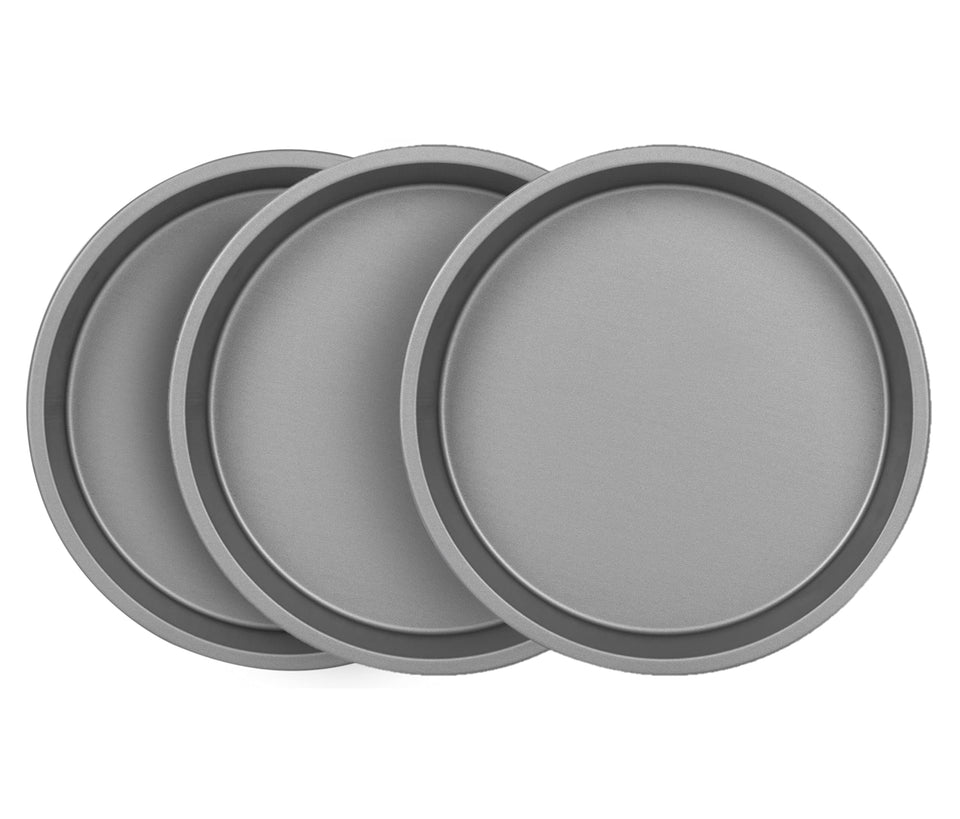 GS OvenStuff HG368-AZ 9-inch cake pan set in grey with nonstick coating for easy release
