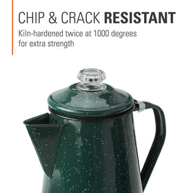 GSI Outdoors Percolator clear knob shows brew progress for precision.