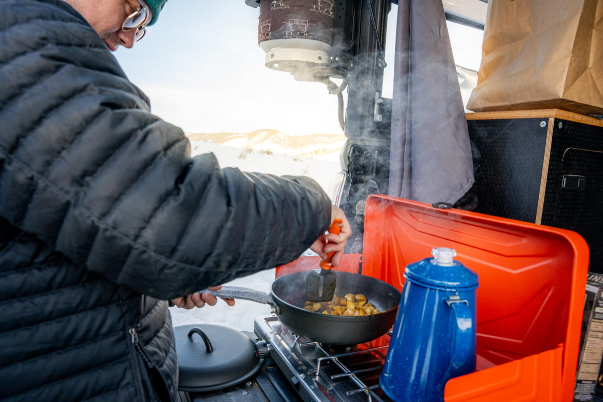GSI Outdoors Percolator on stovetop use for versatile heating.