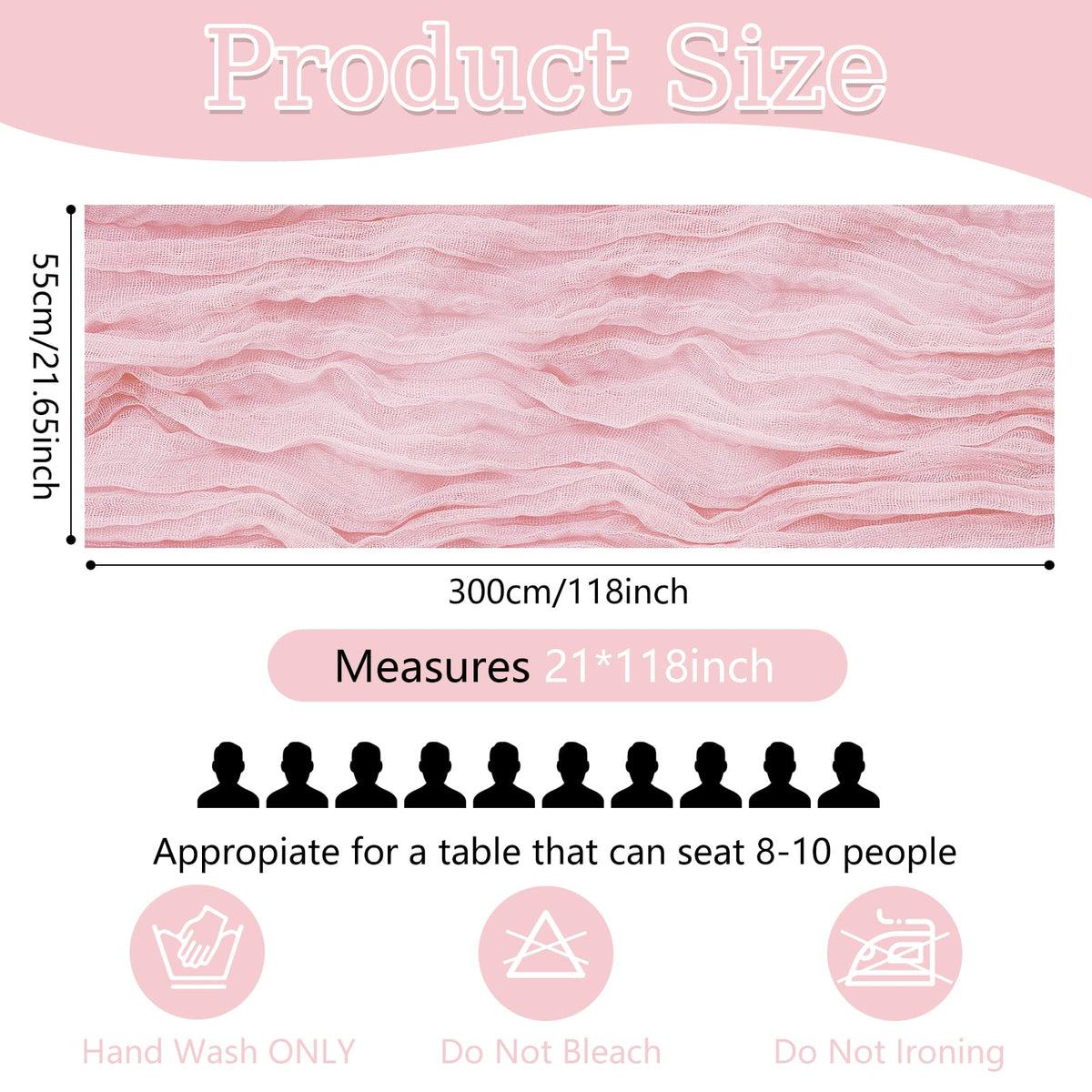 GSJYFDC 6-pack pink gauze runners for coordinated party tables.