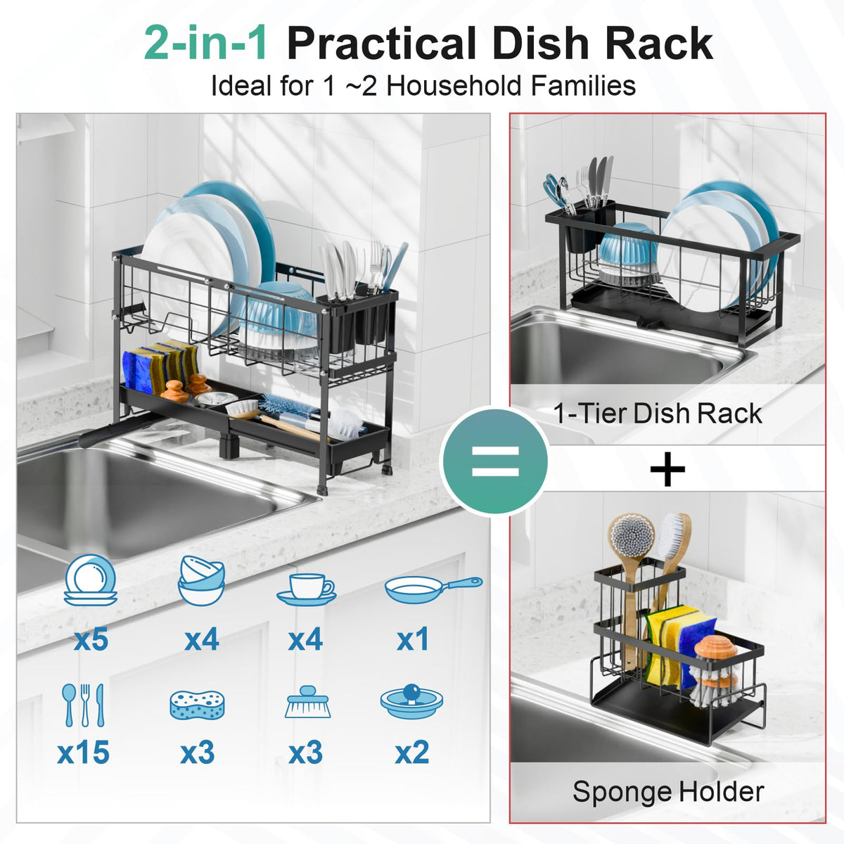 GSlife compact RV kitchen drying rack fits small spaces