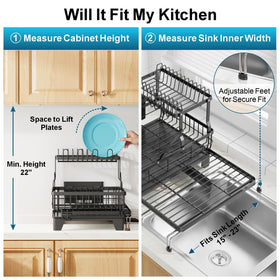 GSlife raised feet keep the rack stable on countertops.