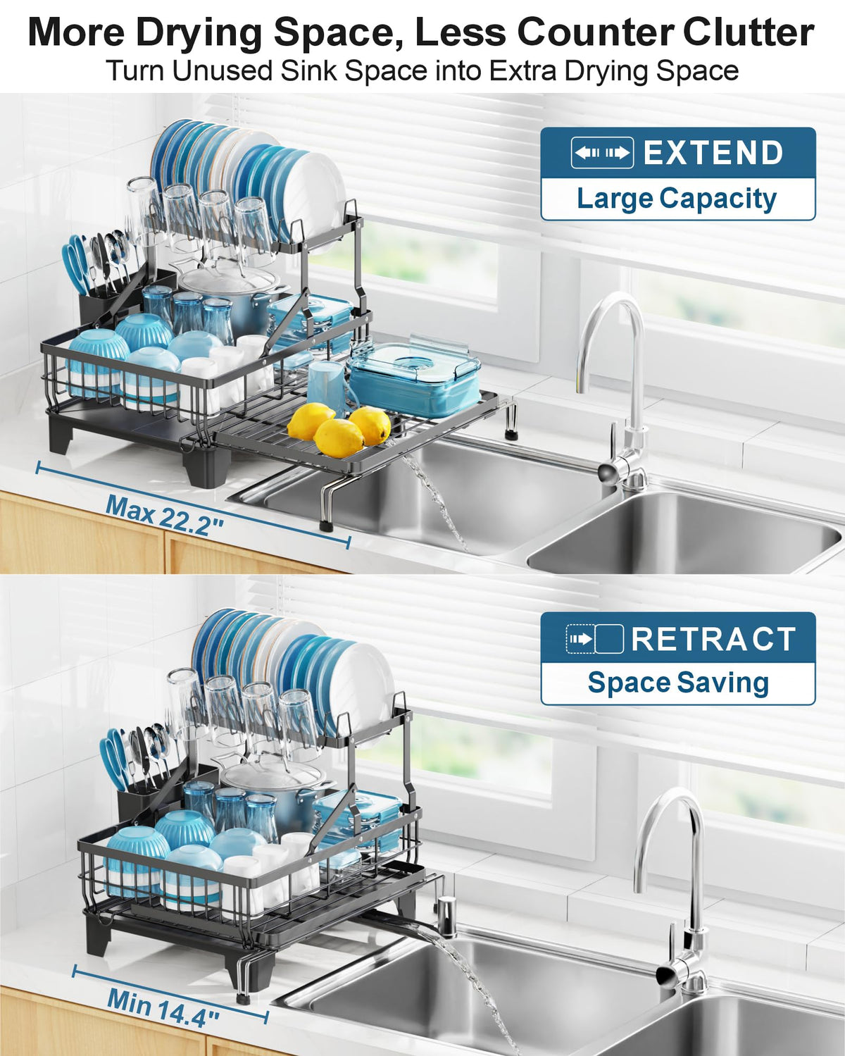 GSlife top-tier capacity holds plates securely for everyday meals.