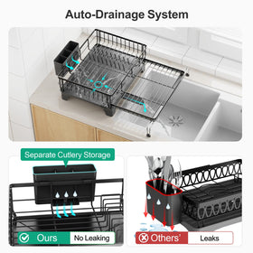 GSlife auto-drain directs water into the sink for a dry countertop.