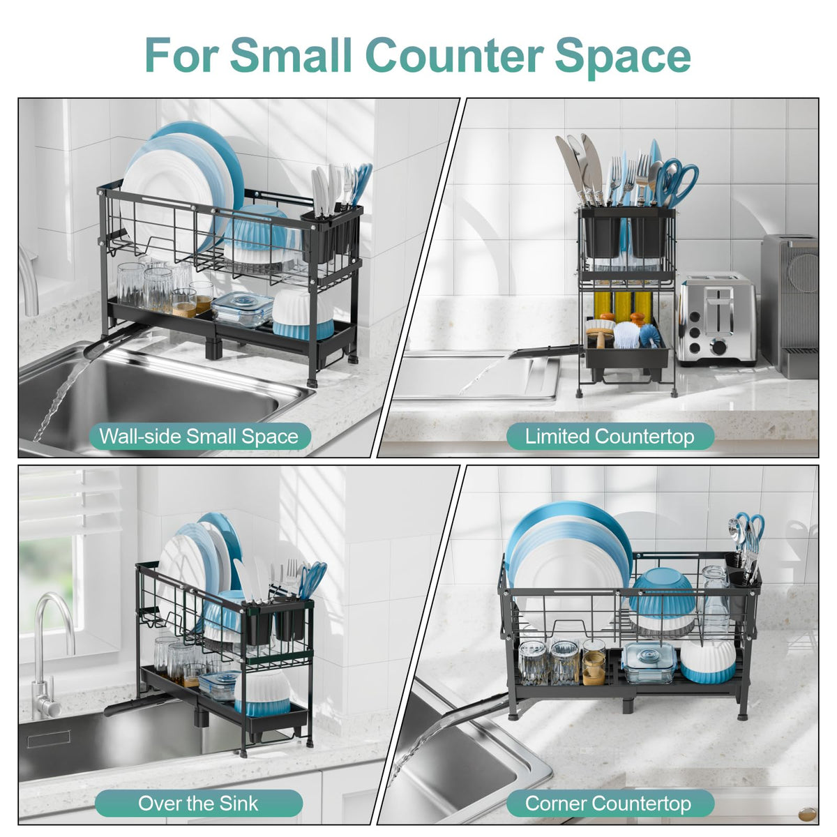 GSlife rotating drainage spout directs water into the sink from any side