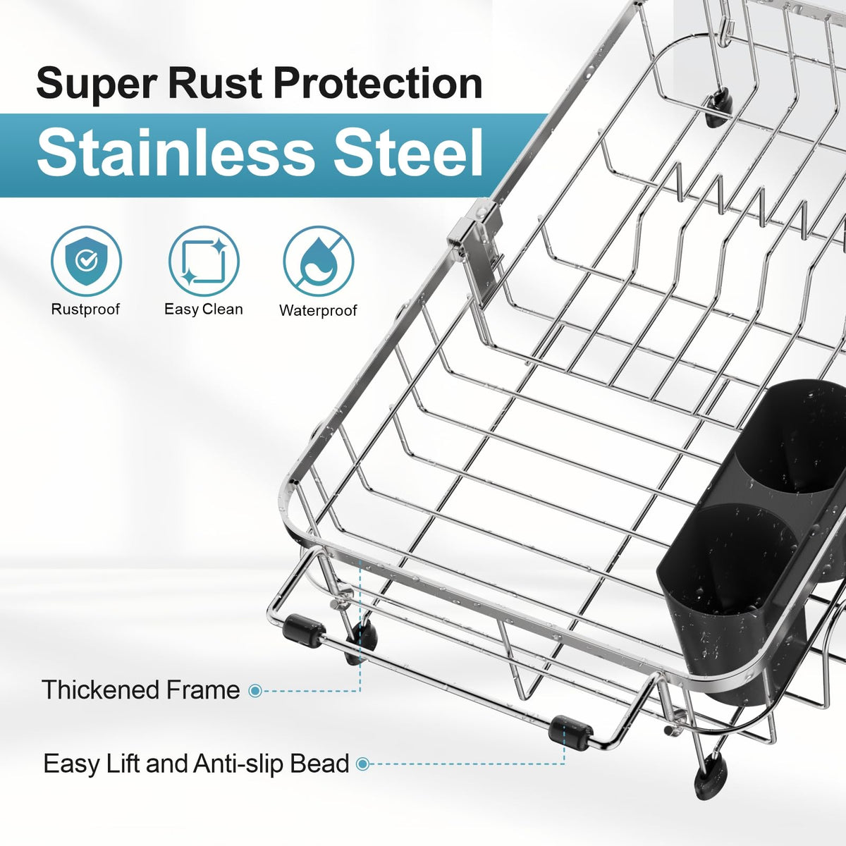 GSlife rust-resistant flat-frame design supports heavy ceramic plates without bending.