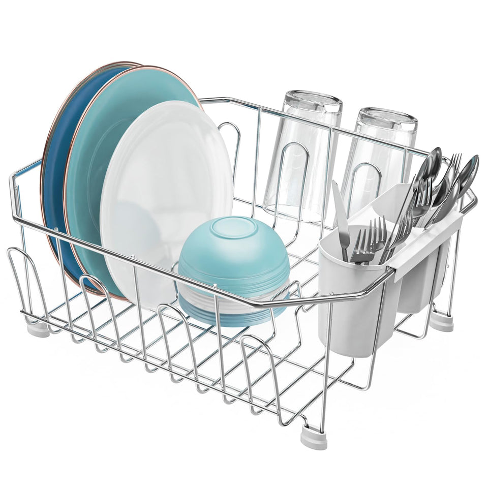 GSlife small in-sink drying rack in stainless steel designed for compact sinks, saves counter space.