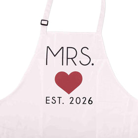 Adjustable neck GSM Brands Mr. & Mrs. 2026 aprons for a comfortable fit