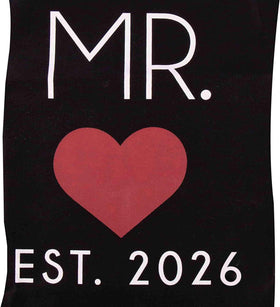 Close-up stitching on GSM Brands Mr. & Mrs. 2026 aprons highlighting durability