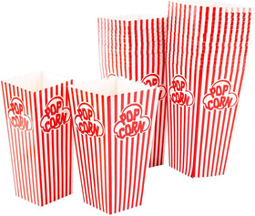 GSM Brands striped popcorn container for elegant home theater snacking at home