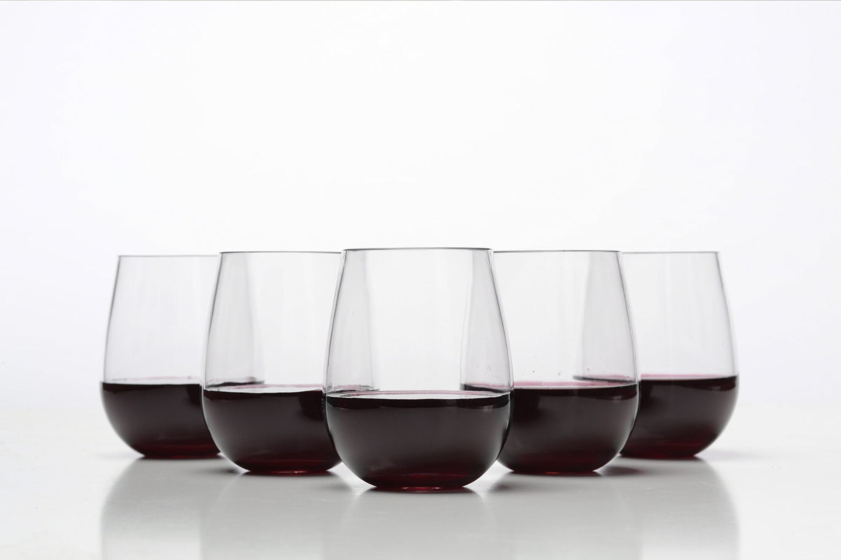 GSM Brands 16oz dishwasher-safe Tritan wine glasses for outdoor use