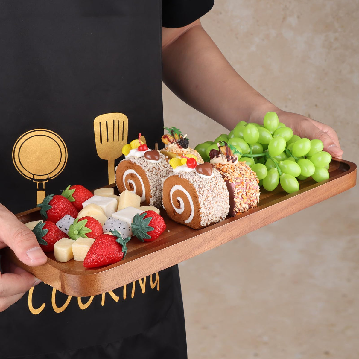 Gtencemen cheese-board-snack-plate versatile for cheese, fruit, and bites.