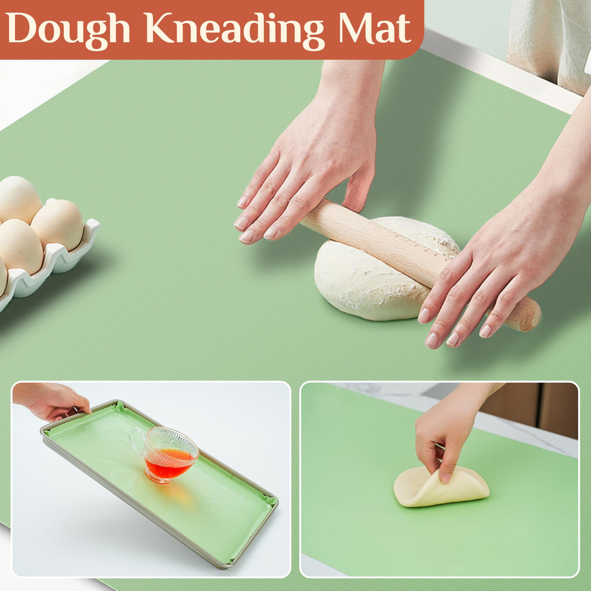 GTJ silicone baking mat roll easy to clean after use