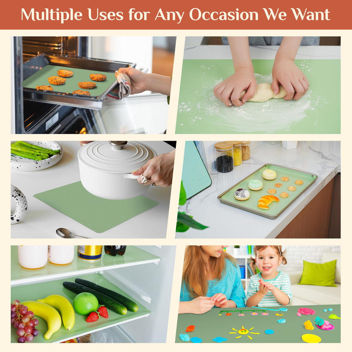 GTJ silicone baking mat roll multi-purpose use for baking and dough work