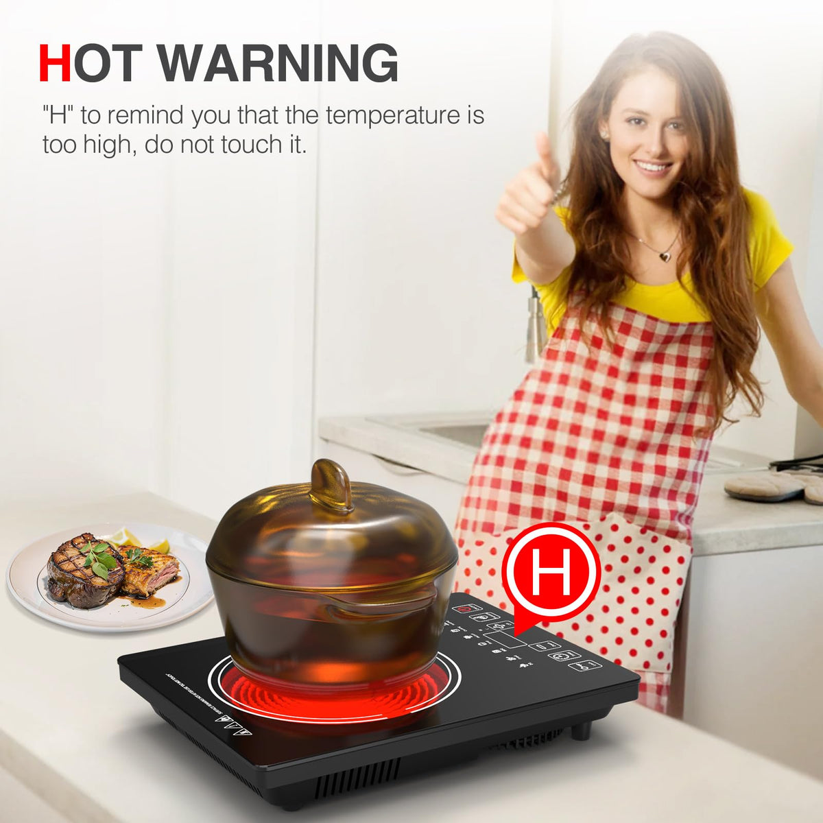 GTKZW ceramic surface close-up, scratch-resistant and easy to wipe clean.