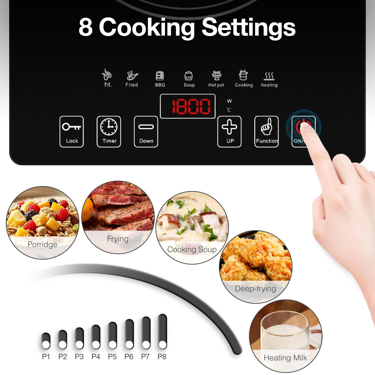 GTKZW electric cooktop safety design emphasizing no high-frequency radiation.