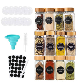 Gttyowyin square 4oz glass spice jar with airtight lid for freshness.