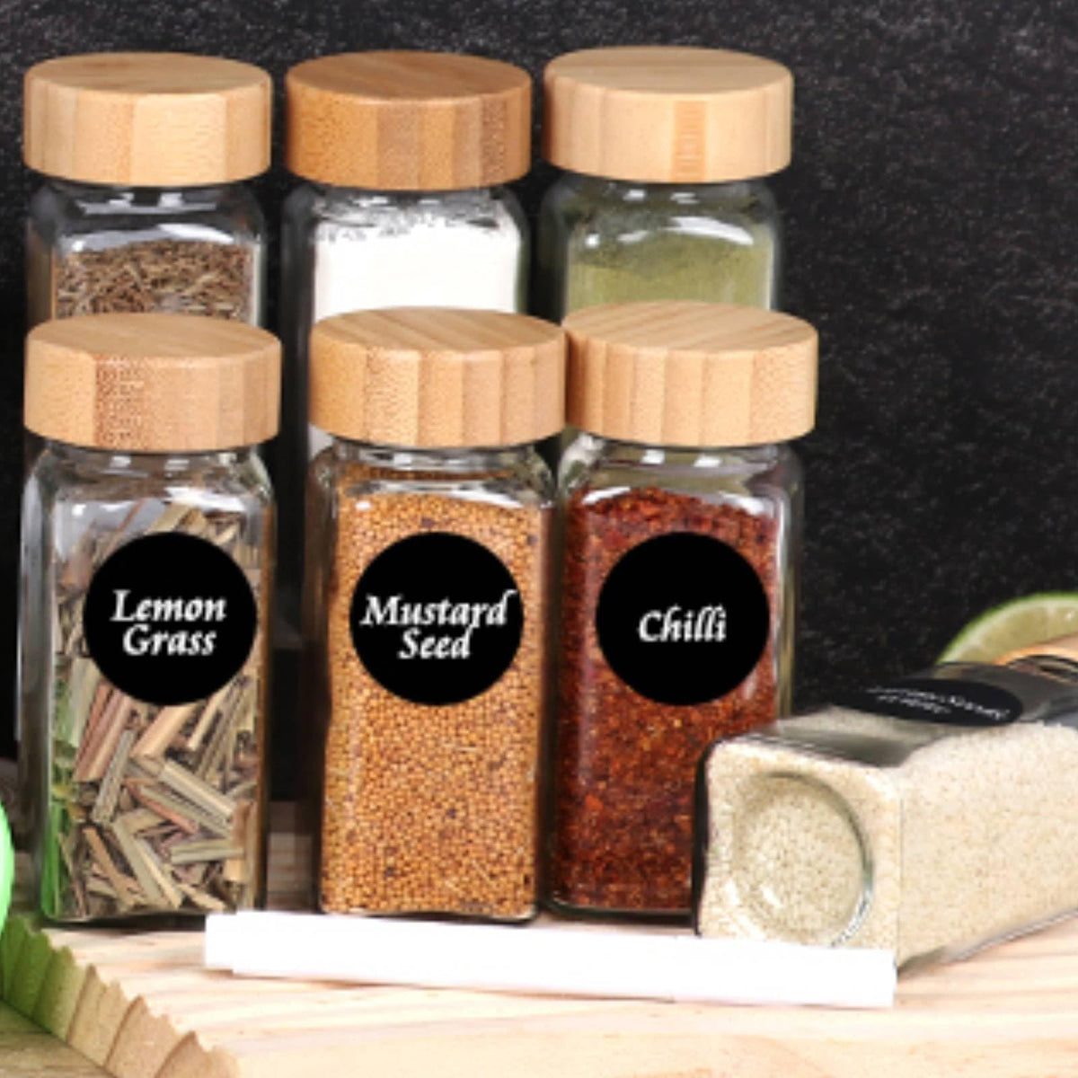 Gttyowyin twelve-pack spice set helps keep kitchen organized.