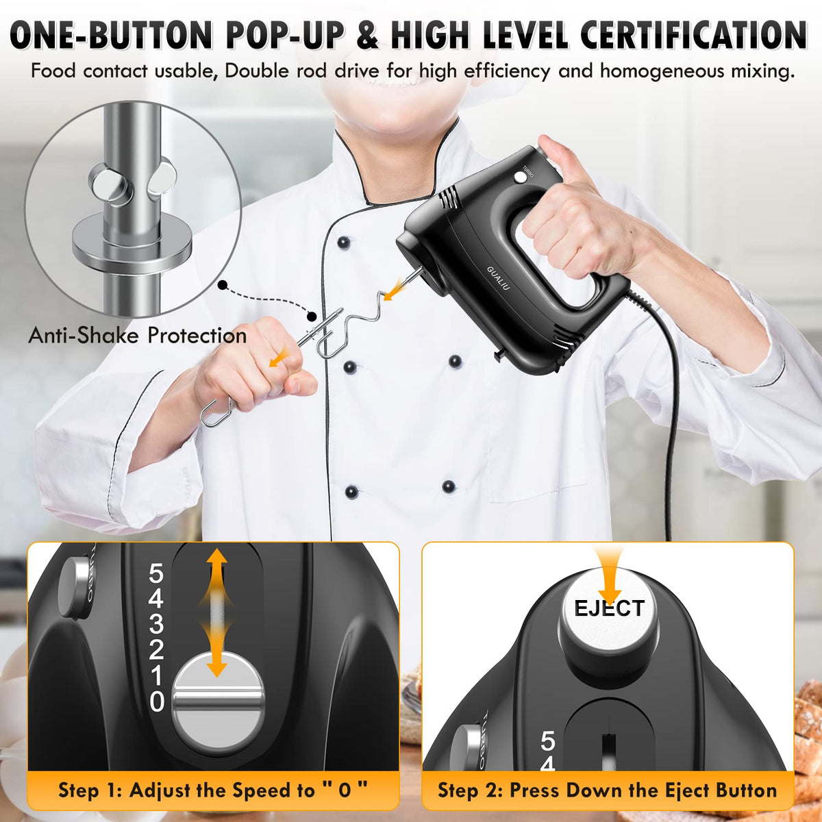 GUALIU bowl stand keeps mixer upright for mess-free prep