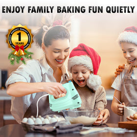 GUALIU hand mixer with dough-hook attachment for quick, consistent dough mixing.