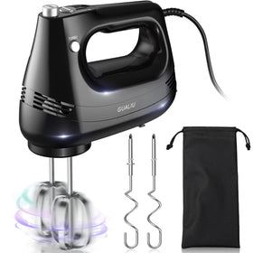 GUALIU electric hand mixer with turbo boost for creamy batters