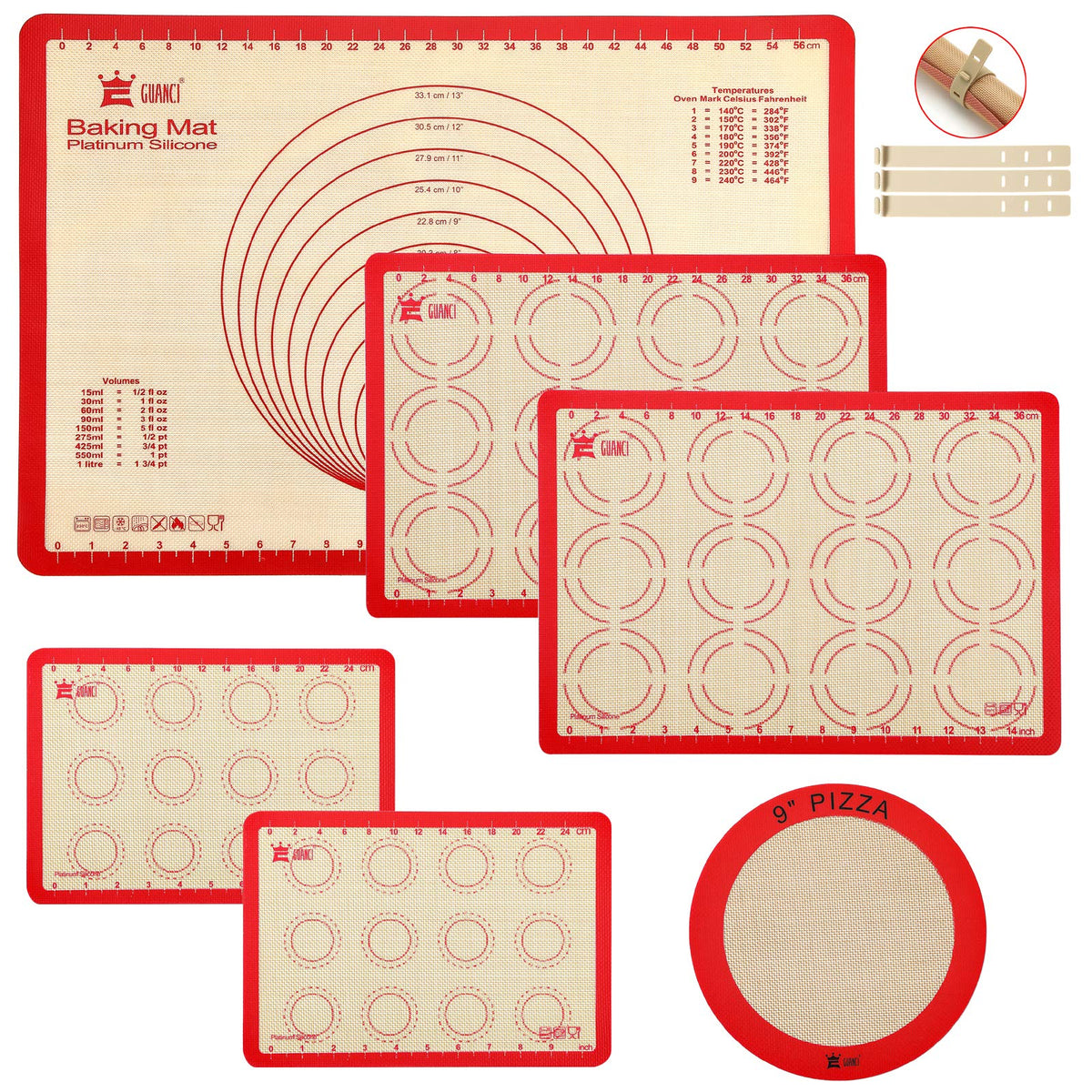 GUANCI large baking mat with non-stick surface for easy release.