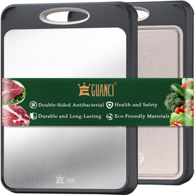 GUANCI stainless steel side cutting board for meat slicing and durable kitchen prep