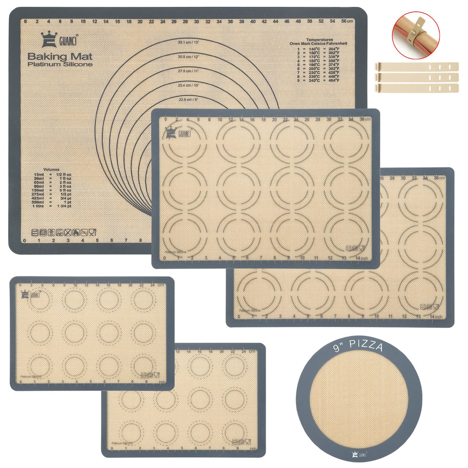 GUANCI large silicone baking mat 25x17.5 inches for even baking and non-stick performance.