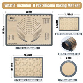 GUANCI medium silicone mat 16.5x11.6 inches ideal for cookies and pastries.