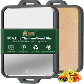 GUANCI titanium cutting board with titanium side for hygienic meat prep