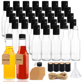 GUANENA 35-pack 5oz bottle with clear glass for sauce visibility and labeling.
