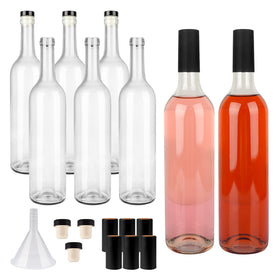 GUANENA 8-pack clear glass bottles with cork lids ideal for fermentation and storage