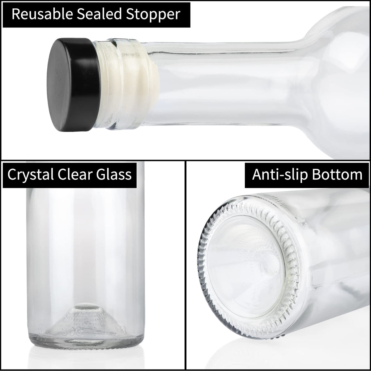 GUANENA bottle with T-shaped stopper—secure seal for beverage freshness.