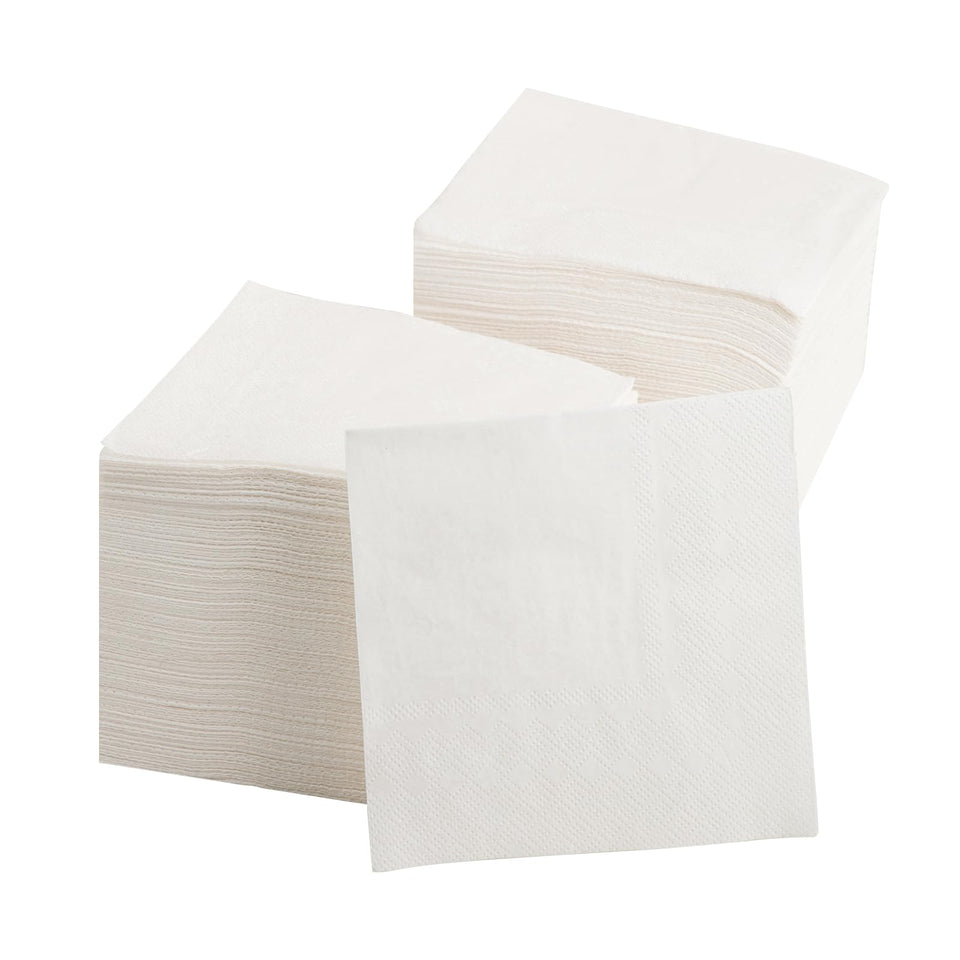 GUANGBO 1000pc white beverage napkins unfolded at 10x10 inches for events