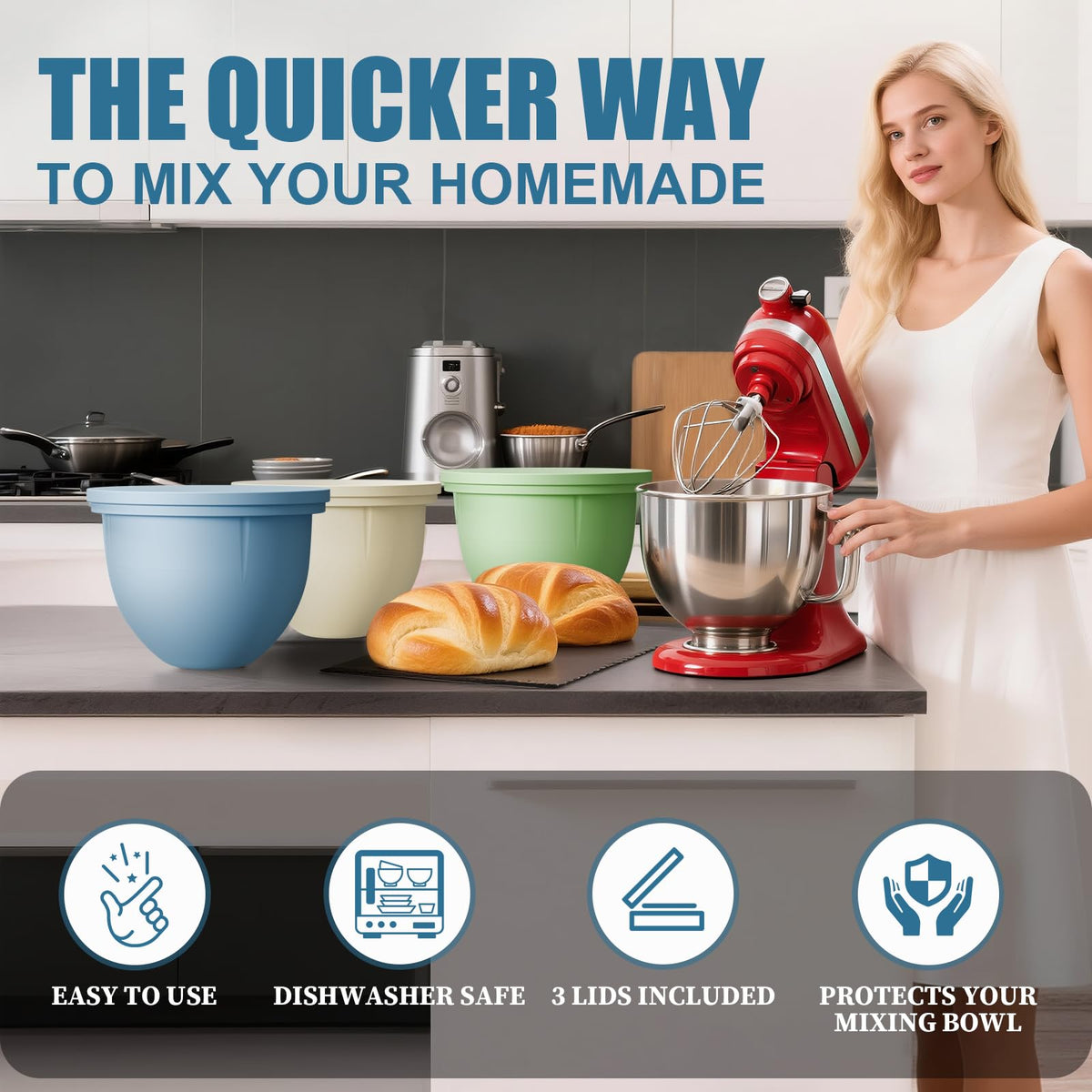 GuanQiao 5qt mixer-compatible liner fits snugly for quick transitions