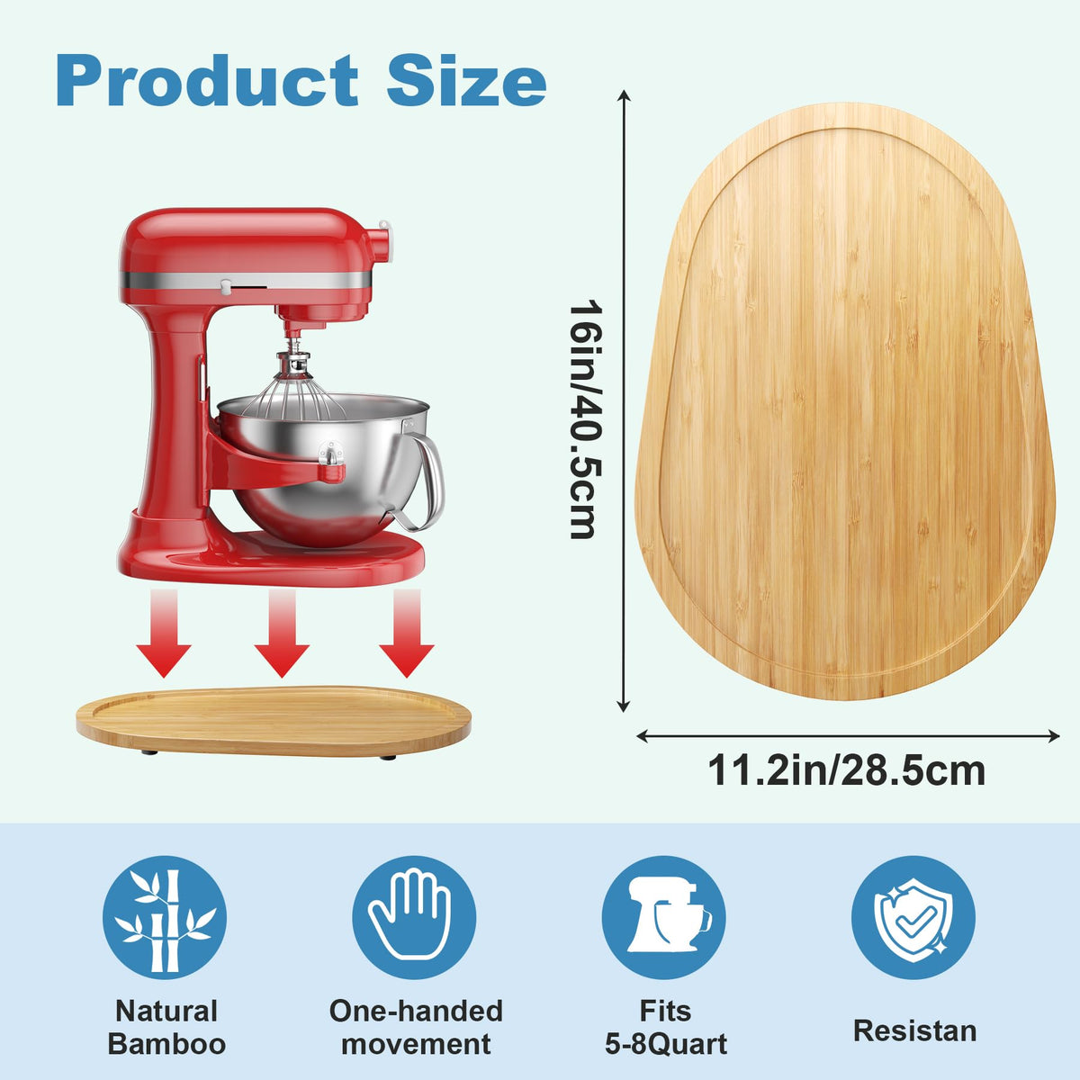Food-grade bamboo construction emphasizes safe, durable material.