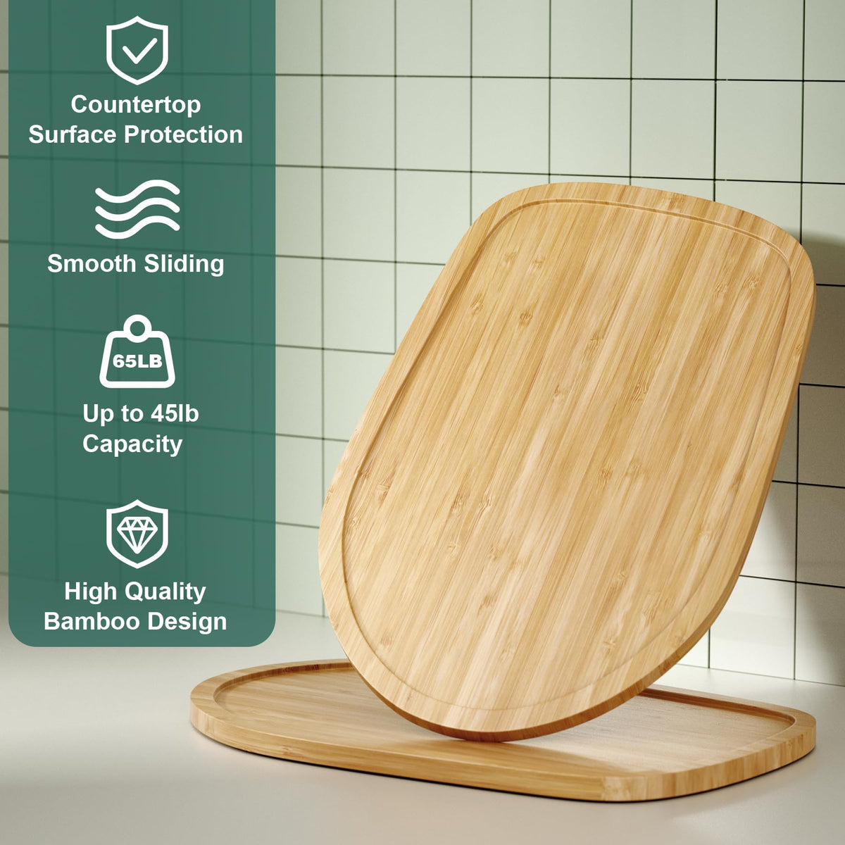 GuanQiao Bamboo Slider protective surface guards the countertop from scratches.