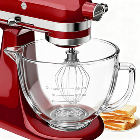 GuanQiao double-layer glass mixer bowl for 4.5-qt durability in daily baking.