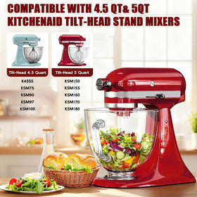GuanQiao glass mixer bowl with pouring spout for easy transfer.