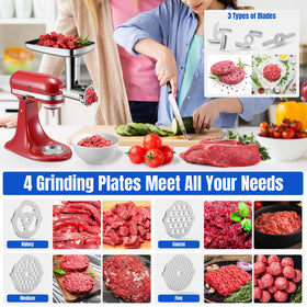 GuanQiao meat grinder plates included for fine, medium, and coarse grinding options