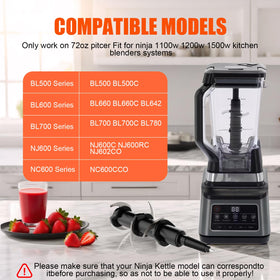 GuanQiao Ninja blender compatibility for 72-ounce pitchers, smooth chopping results.