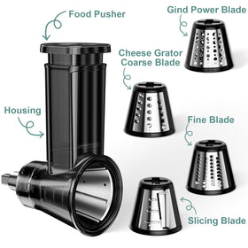 GuanQiao stainless steel blade set enables precise slicing and shredding.